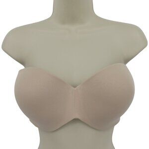 Maidenform 40C Beige Underwire Lined Expressions Stay Put Strapless Bra SE0004
